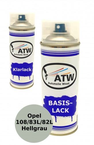 Autolack für Opel 108/83L/82L Hellgrau +400ml Klarlack Set